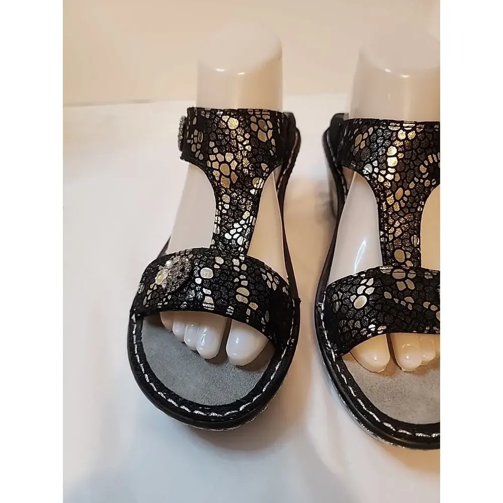 Alegria Women's Slip On Wedge Sandals Black EUR 39 Us 8.5 Lad-780